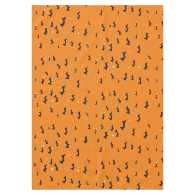Orange Bat Halloween Tischtuch Tischdecke (Vorderseite)