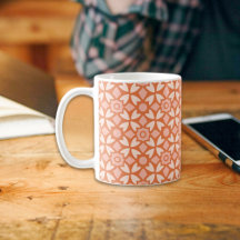 Orange Batik Muster Tasse