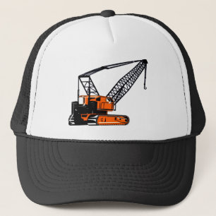 Orange Bau-Kran Truckerkappe