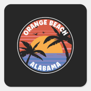 Orange Beach Alabama Sunset Paradise Quadratischer Aufkleber