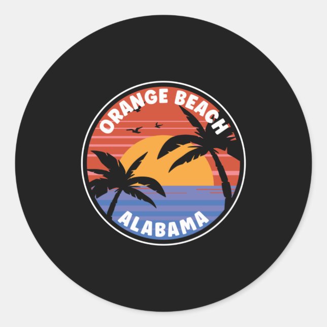 Orange Beach Alabama Sunset Paradise Runder Aufkleber (Vorderseite)