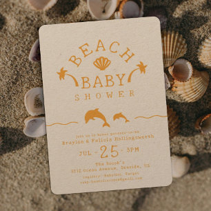 Orange Beach Baby Ozean Szene Baby Shower-Einladun Einladung