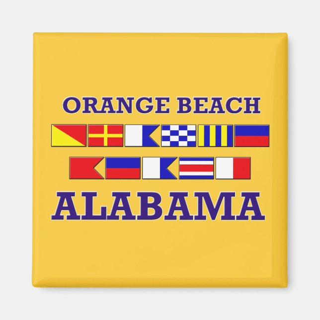 Orange Beach Flags Magnet (Vorne)