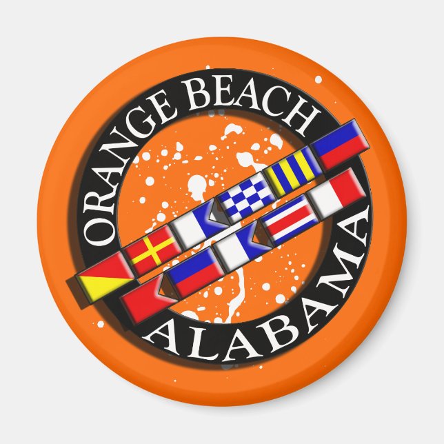 Orange Beach Nautical Magnet (Vorne)