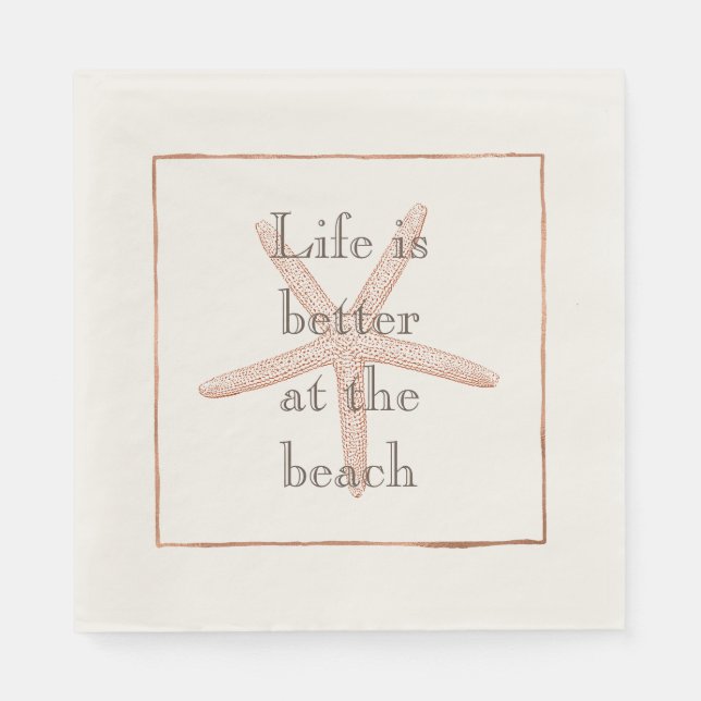 Orange Beach Starfish Serviette (Vorderseite)