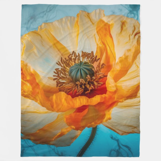 Orange Beauty Fleecedecke (Vorderseite)