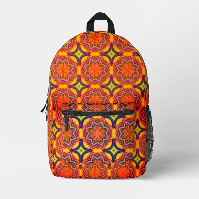 Orange Bedruckter Rucksack (Vorderseite)