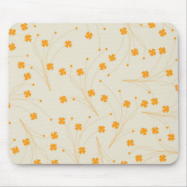 Orange Beige Retro Y2K 70er Blume Muster Mousepad