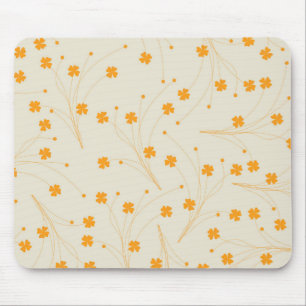 Orange Beige Retro Y2K 70er Blume Muster Mousepad