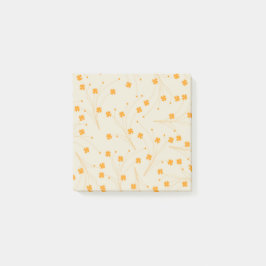 Orange Beige Retro Y2K 70er Blume Muster Post-it Klebezettel