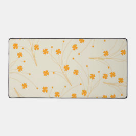 Orange Beige Retro Y2K 70er Blume Muster Schreibtischunterlage