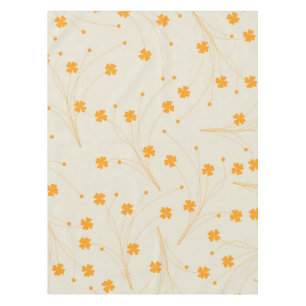 Orange Beige Retro Y2K 70er Blume Muster Tischdecke