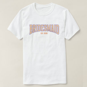 Orange + Beige Streifen Navy BRAUTJUNGFER Junggese T-Shirt