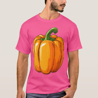 Orange Bell Pepper Retro Vintag T-Shirt