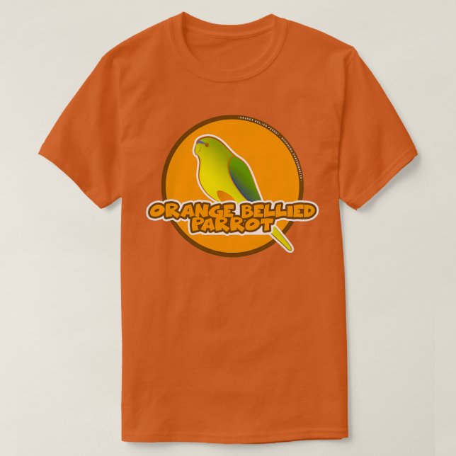 Orange Bellied Parrot Critically Endangered T-Shirt (Design vorne)