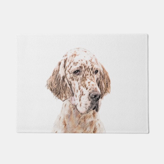 Orange Belton Painting Dog Art Fußmatte (Vorderseite)