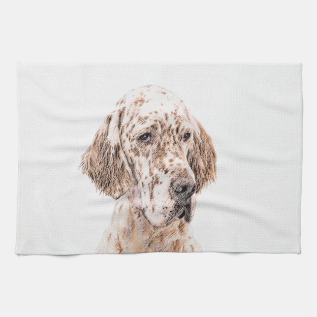 Orange Belton Painting Dog Art Geschirrtuch (Horizontal)