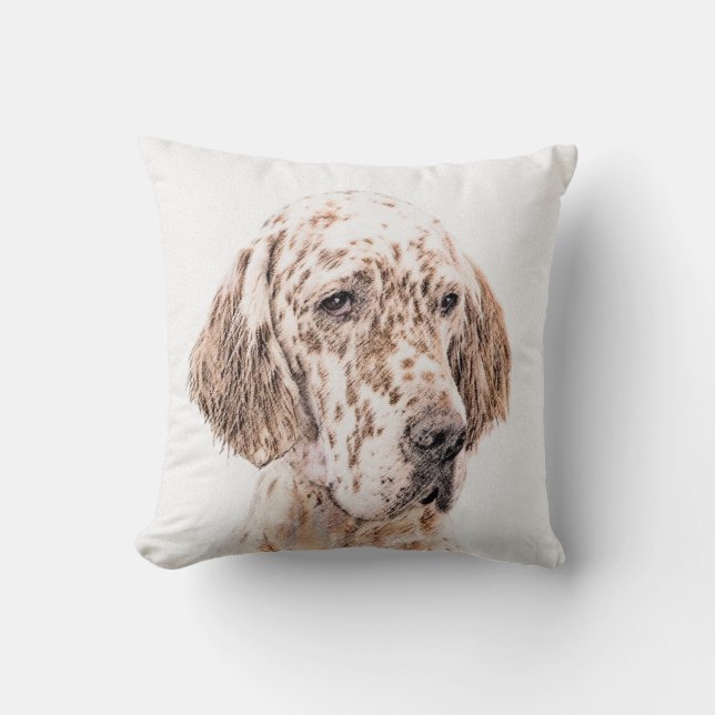 Orange Belton Painting Dog Art Kissen (Vorderseite)
