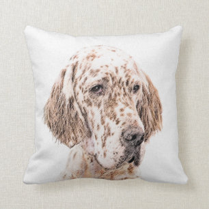 Orange Belton Painting Dog Art Kissen