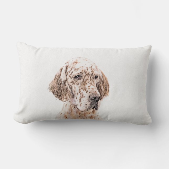 Orange Belton Painting Dog Art Lendenkissen (Vorderseite)