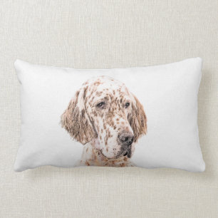 Orange Belton Painting Dog Art Lendenkissen