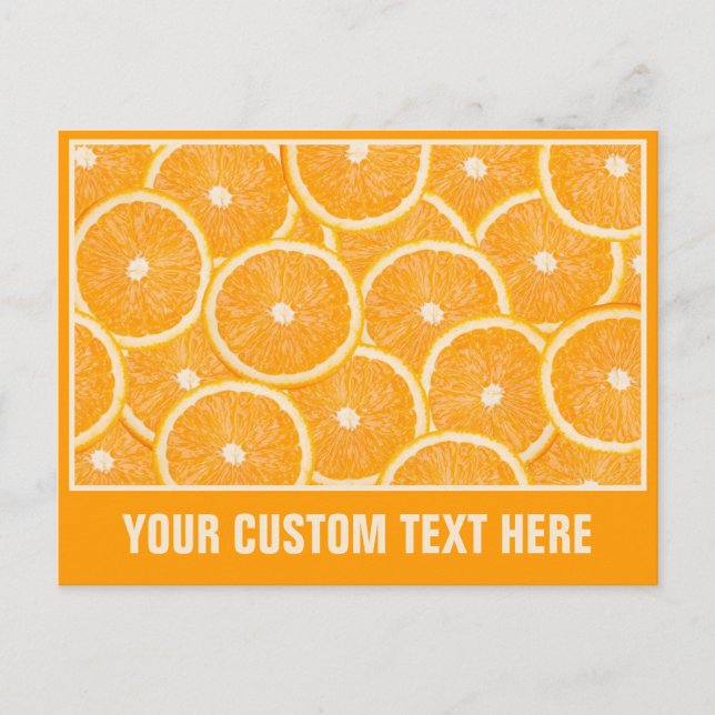 Orange benutzerdefinierte Postkarte (Vorderseite)