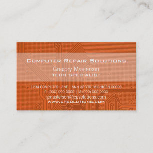 Orange Beruflich Circuit Business Card Visitenkarte