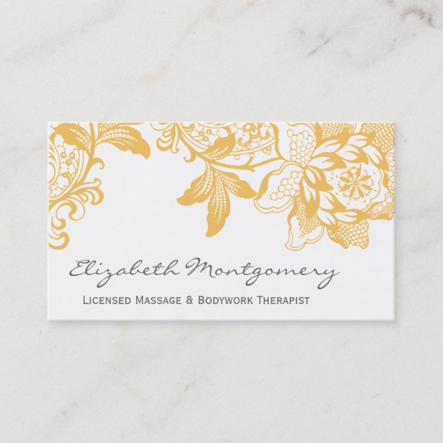 Orange Beruflich Massage Yoga Business Card Terminkarte (Vorderseite)