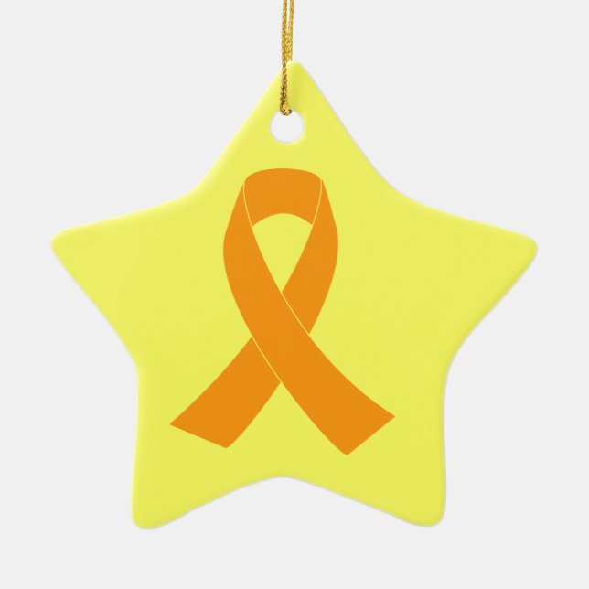 Orange Bewusstseins-Band - Leukämie, Mitgliedstaat Keramikornament (Vorne)