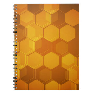 Orange Bienenwabenhexagonmuster Notizblock