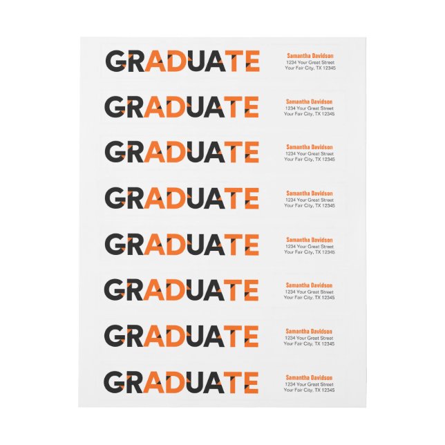 Orange Big Fett Angle Cut Letters Abschluss (Bogen)