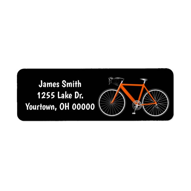 Orange Bike auf schwarzem Etikett (Vorne)
