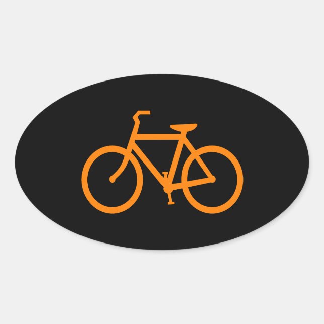 Orange Bike Ovaler Aufkleber (Vorderseite)