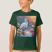 Orange Billed White Heron Fantasy Bird