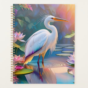 Orange Billed White Heron Imaginaire Bird