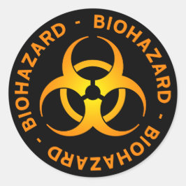 Orange-Biogefährdung-Symbolaufkleber Runder Aufkleber