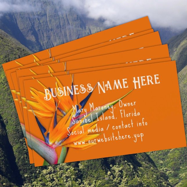 Orange Bird-of-paradise Blume Business Cards Visitenkarte (Von Creator hochgeladen)