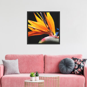 Orange Bird of Paradise Pflanze Blütenblume Leinwanddruck