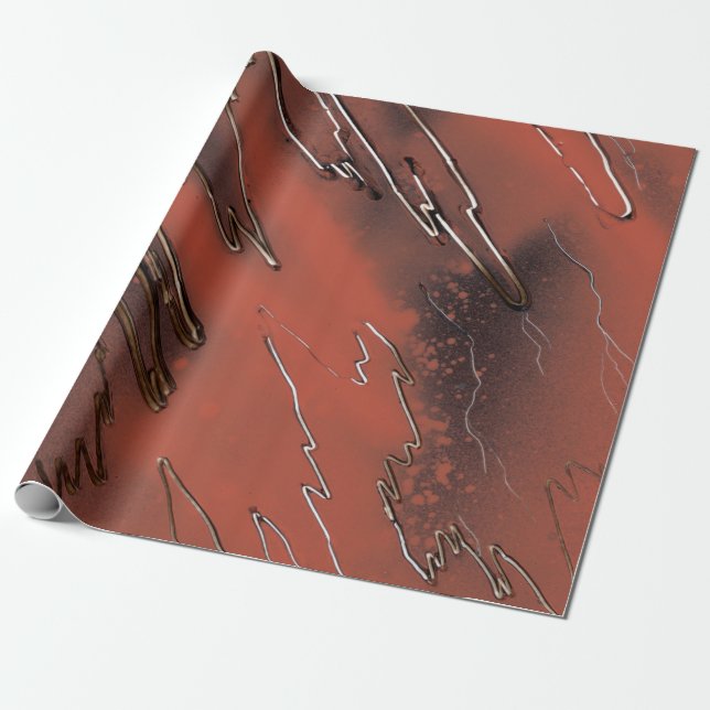 Orange bis Brown Weathered Geschenkpapier (Ungerollt)