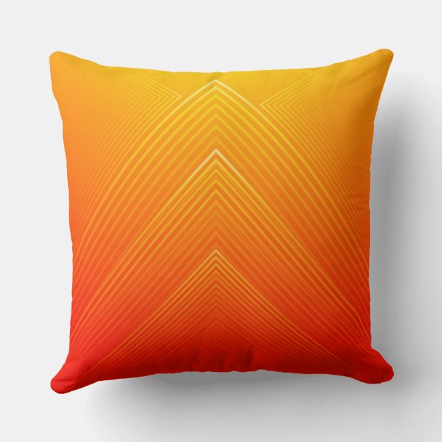 Orange bis gelbe geometrische Orange Kissen (Rückseite)
