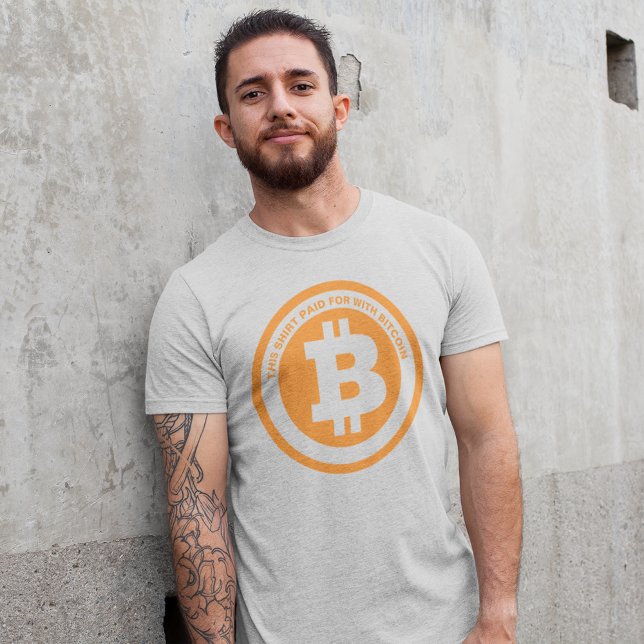Orange Bitcoin Symbol Custom Message Graphic T-Shirt (Von Creator hochgeladen)