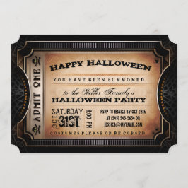 Orange & Black Added One Halloween-Party Ticket Einladung