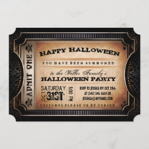 Orange & Black Added One Halloween-Party Ticket Einladung