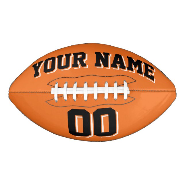 ORANGE BLACK AND WEISS Custom Football (Vorderseite)