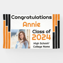 Orange & Black Bars Ein Foto Abschluss Banner