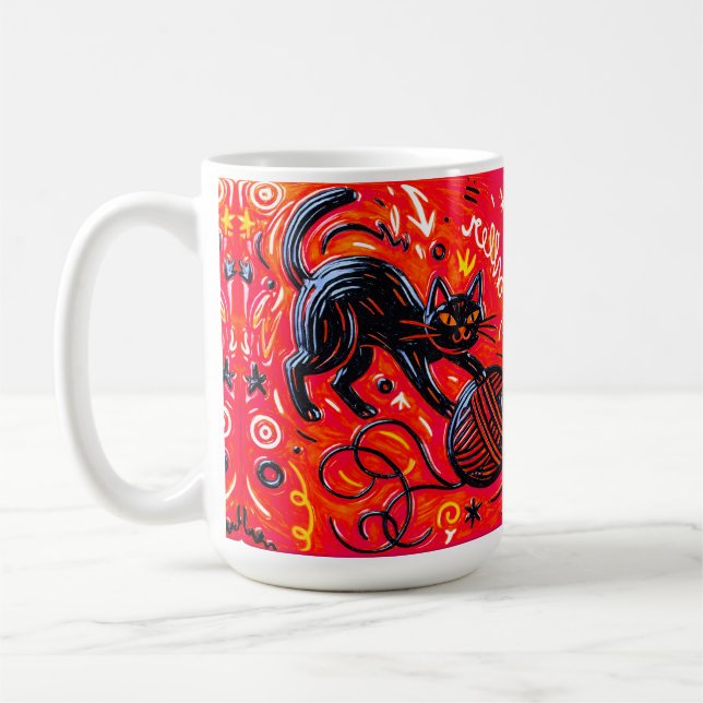 Orange Black Cat   Kaffeetasse (Links)