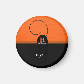 Orange Black Cat Magnet