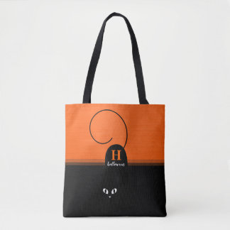 Orange Black Cat Tasche