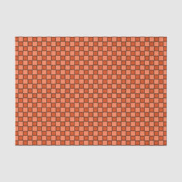 Orange Black Checkerboard Muster Seidenpapier