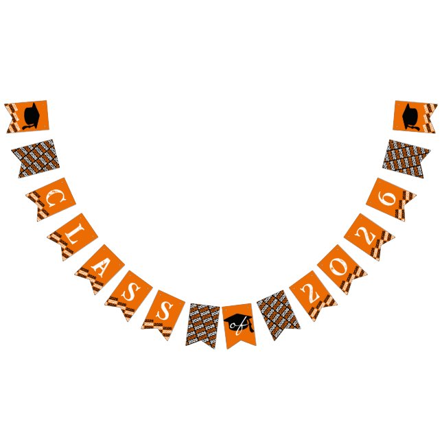 Orange Black Class 2024 Abschluss Hanging Banner (Alle)